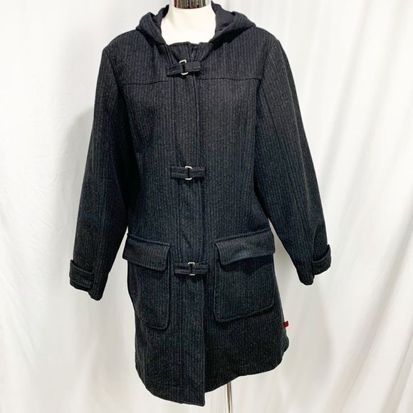 Woolrich Charcoal Gray Duffle Coat Medium - Picture 11 of 12